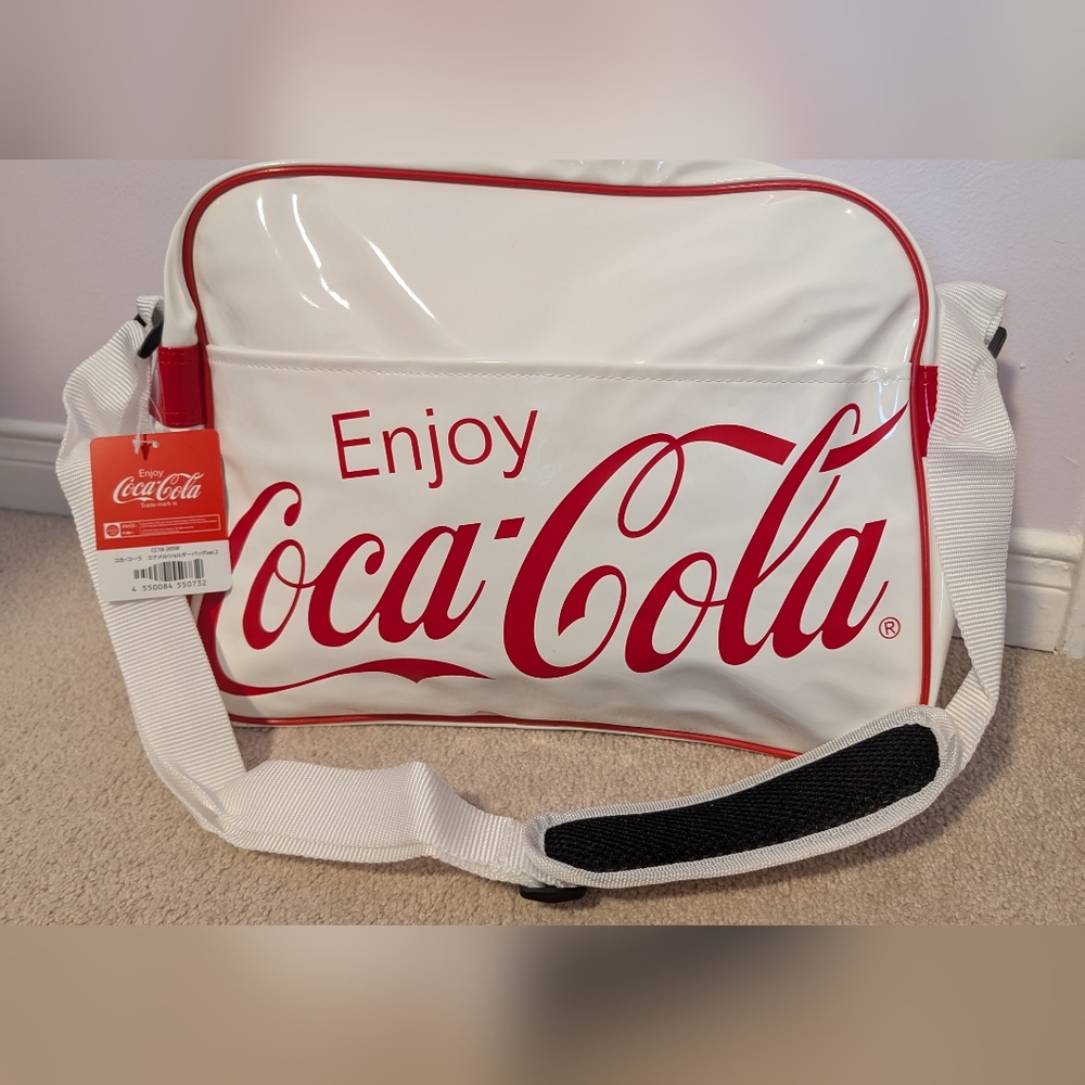 NWT Coca Cola White and Red Messenger Bag